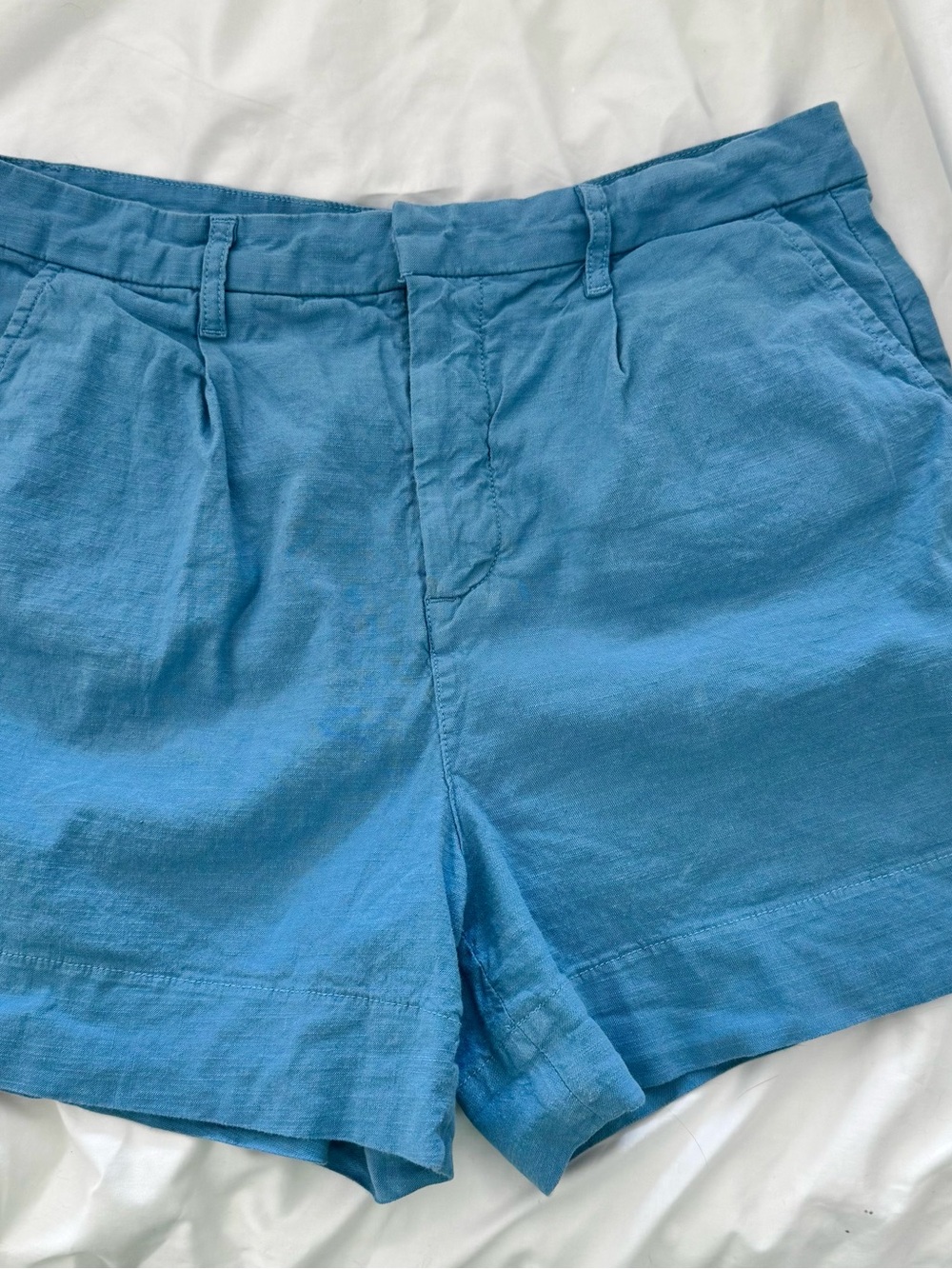 Frank & Eileen Waterford Hydrangea Blue Linen Blend Shorts